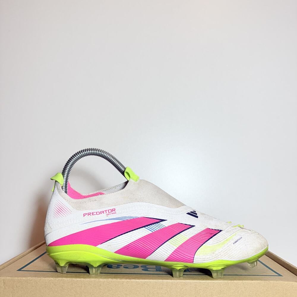 Adidas Predator Edge Laceless Soccer Cleats Youth Size 5Y White Pink Boys Girls